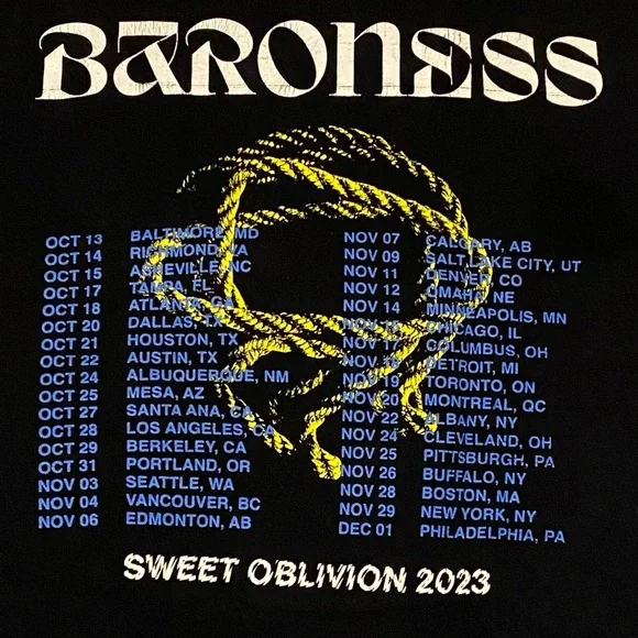 Baroness Sweet Oblivion Tour 2023 Shirt - Picture 4 of 4